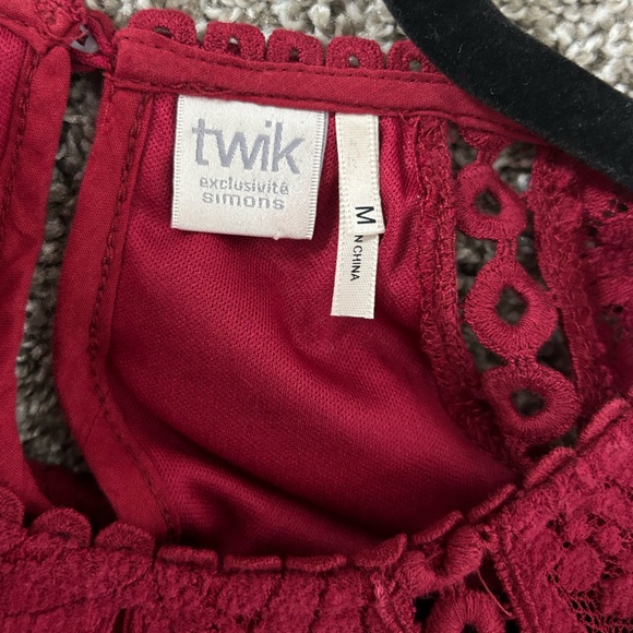 Twik by Simon’s Maroon Dress, Size M - Picture 5 of 7